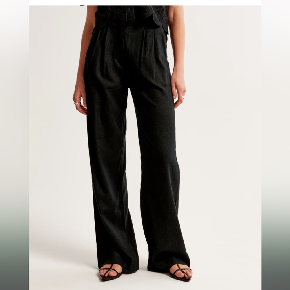 Tailored Linen Black pants - Abercrombie and Fitch
